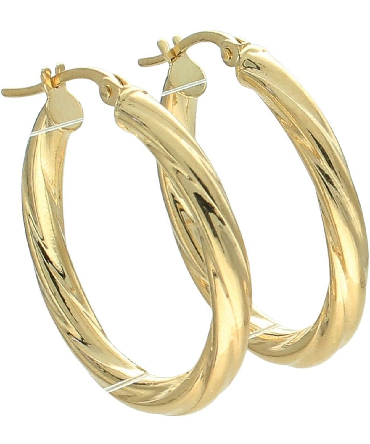 Złote kolczyki owalne tłoczone 375 – modne kółka z ozdobną strukturą.jpg