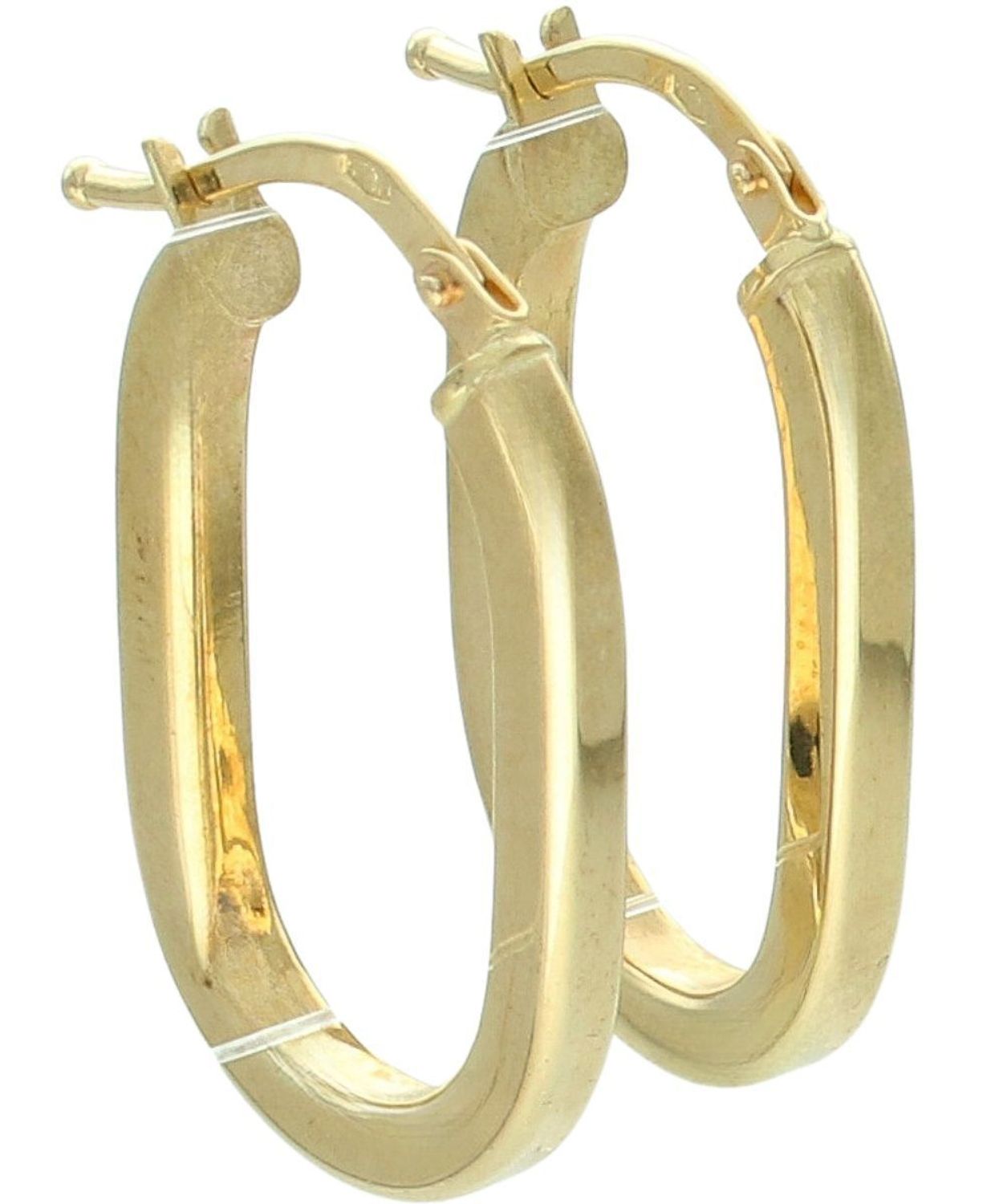 Złote kolczyki owalne koła 375 – eleganckie kółka o gładkiej powierzchni.jpg