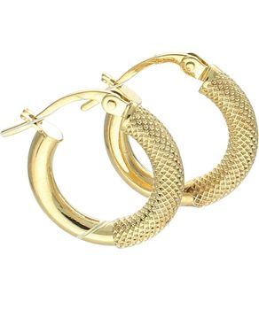 Złote kolczyki małe koła 375 – grawerowane kółka z gładkim wykończeniem.jpg