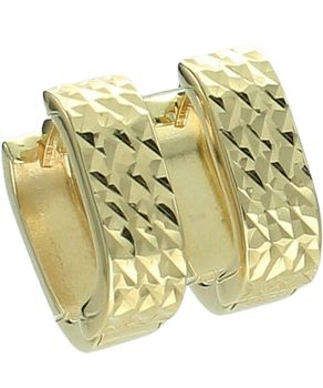 Złote kolczyki fasetowane kółka 375 – zdobione, elegancki połysk Au.jpg