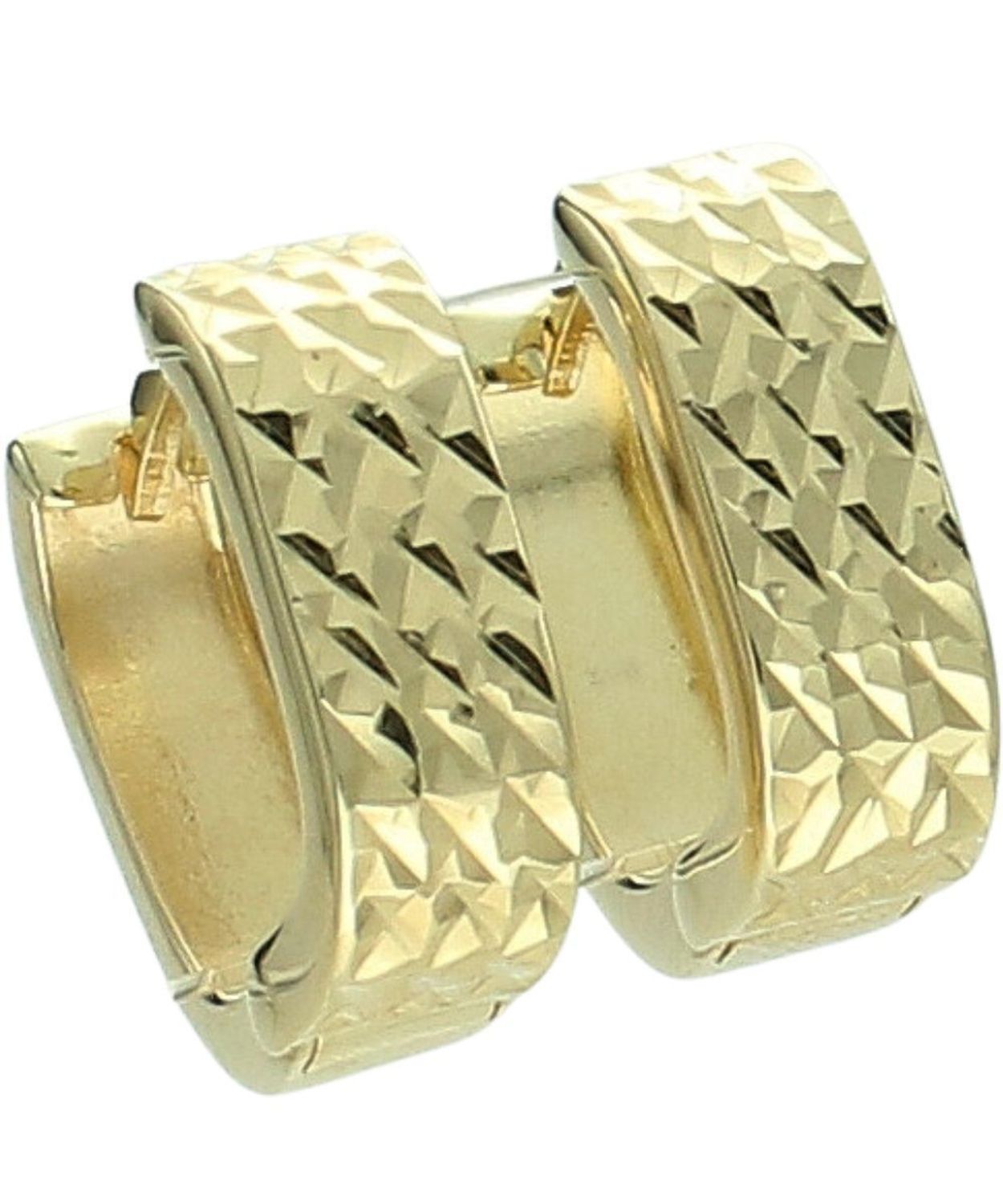 Złote kolczyki fasetowane kółka 375 – zdobione, elegancki połysk.jpg