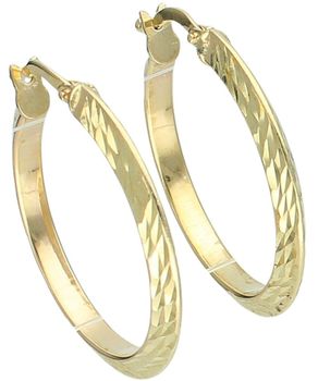 Złote kolczyki tłoczone koła 375 – efektowne kółka o ozdobnej strukturze Au.jpg