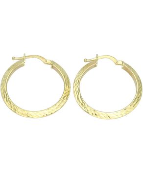 Złote kolczyki tłoczone koła 375 – efektowne kółka o ozdobnej strukturze.jpg