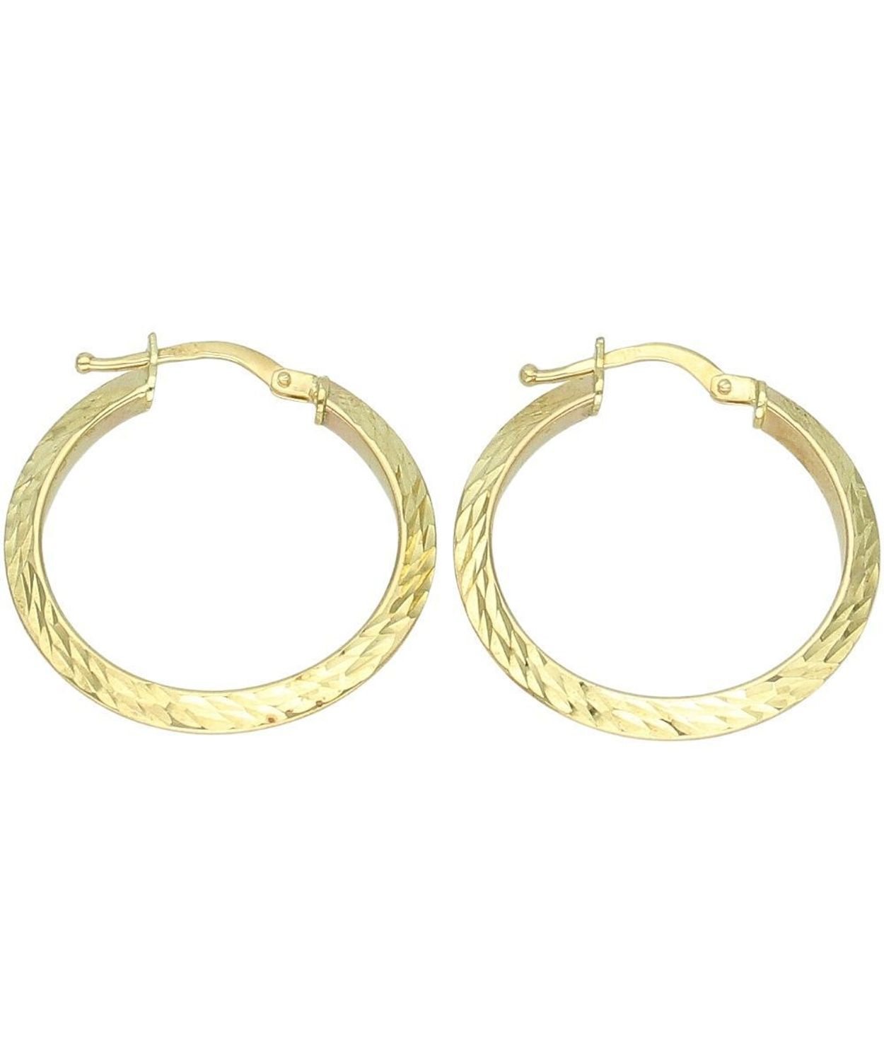 Złote kolczyki tłoczone koła 375 – efektowne kółka o ozdobnej strukturze Au.jpg