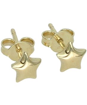 Złote kolczyki gwiazdki 375 – małe, gładkie, na sztyft Au.jpg