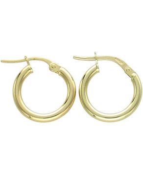 Złote kolczyki małe koła 375 – gładkie, szarnir, lekkie Au.jpg