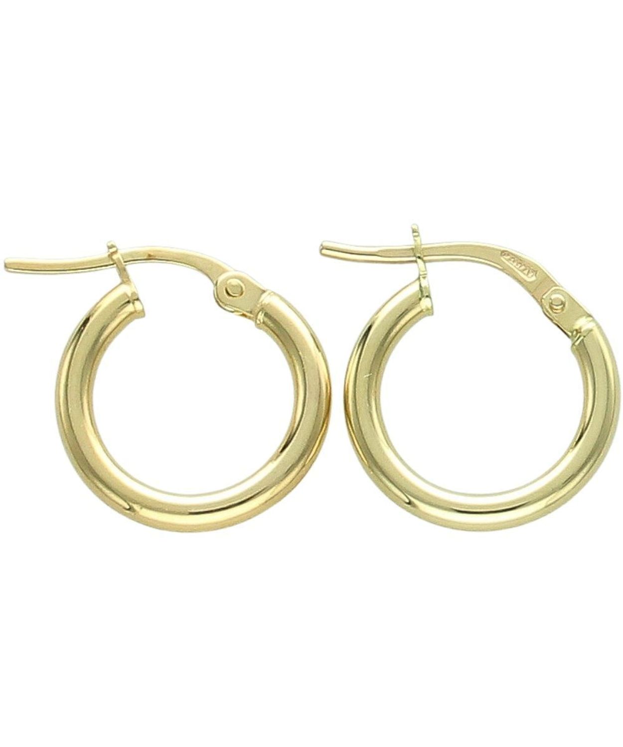 Złote kolczyki małe koła 375 – gładkie, szarnir, lekkie Au.jpg