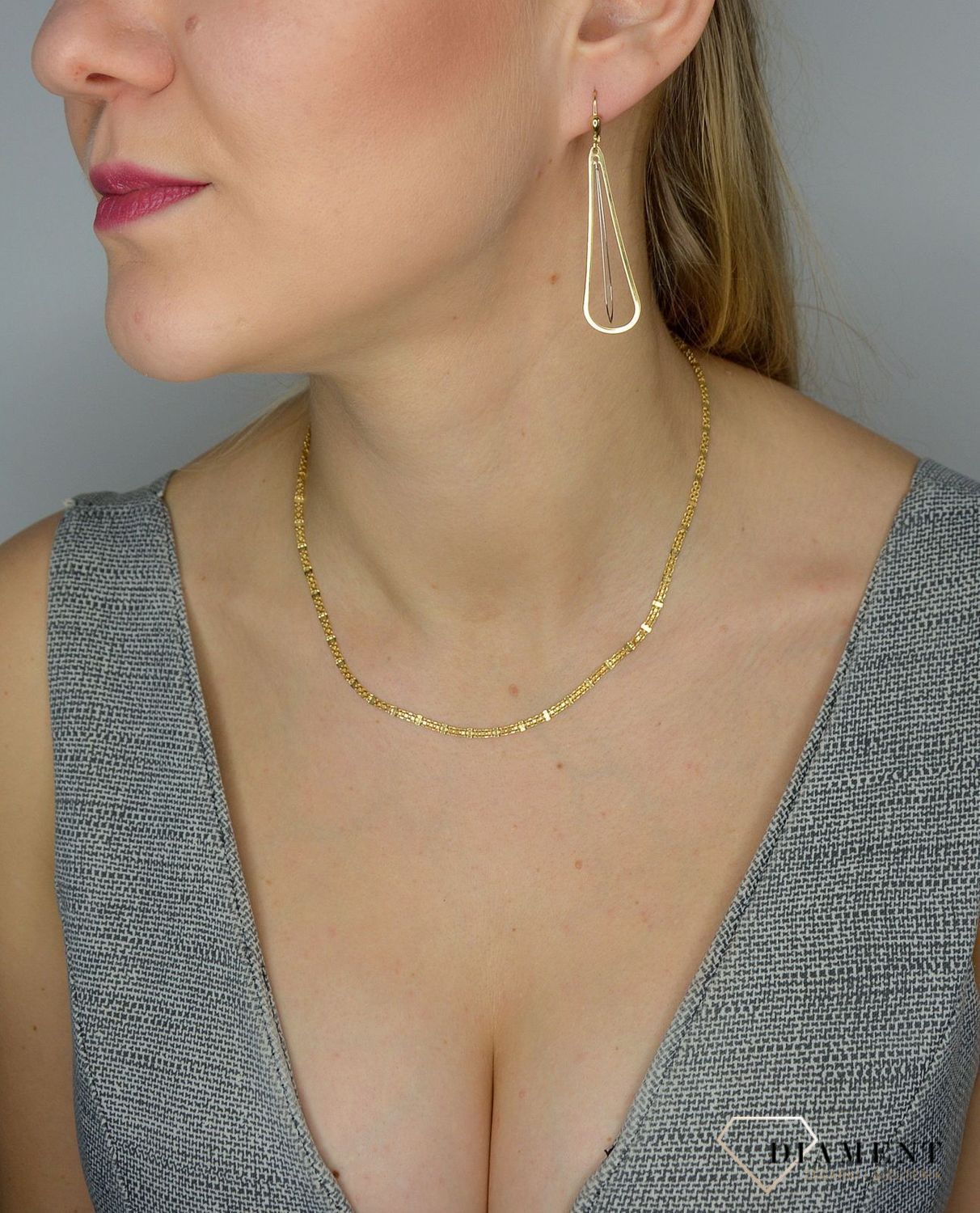 Złote kolczyki wiszące 585 długie łezki DIA-KLC-1427-585.jpg