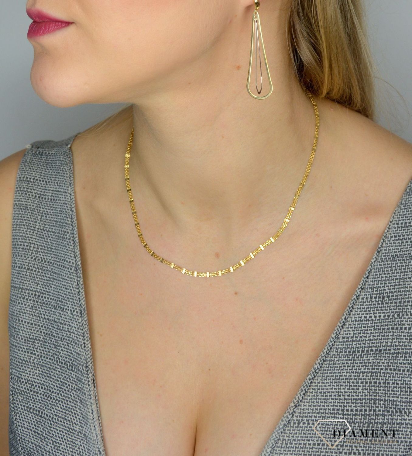 Złote kolczyki wiszące 585 długie łezki DIA-KLC-1427-585.jpg