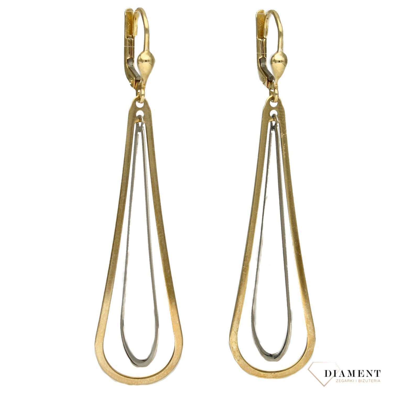 Złote kolczyki wiszące 585 długie łezki DIA-KLC-1427-585.jpg