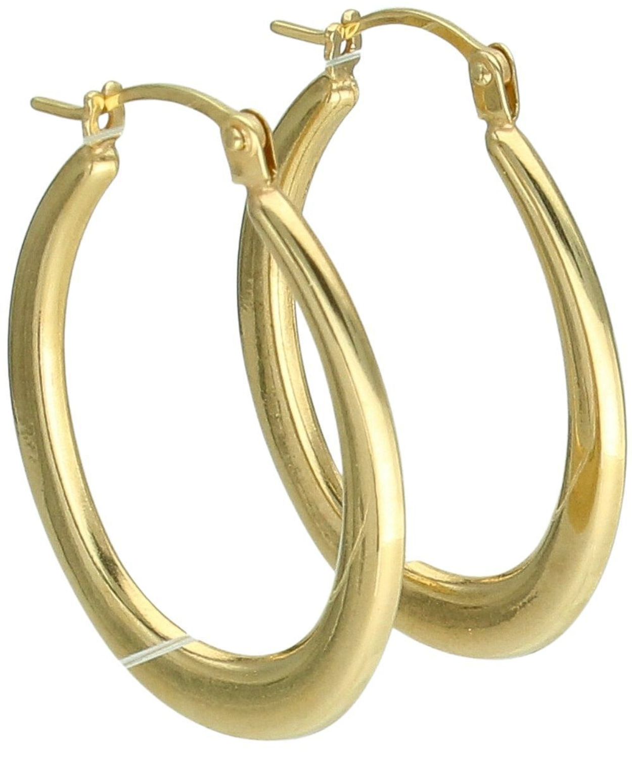 Złote kolczyki koła 375 – klasyczne owalne kolczyki damskie 2,6 cm zatrzask Au.jpg