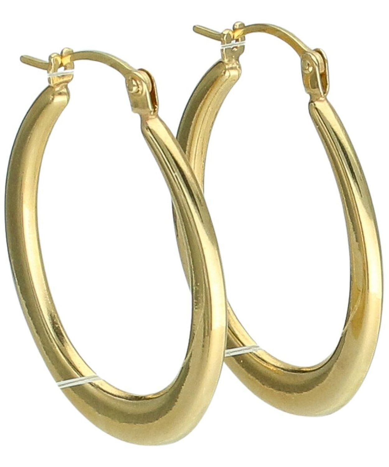 Złote kolczyki koła 375 – klasyczne owalne kolczyki damskie 2,6 cm zatrzask Au.jpg