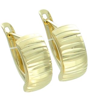 Złote kolczyki damskie 375 zdobione żłobieniem.jpg