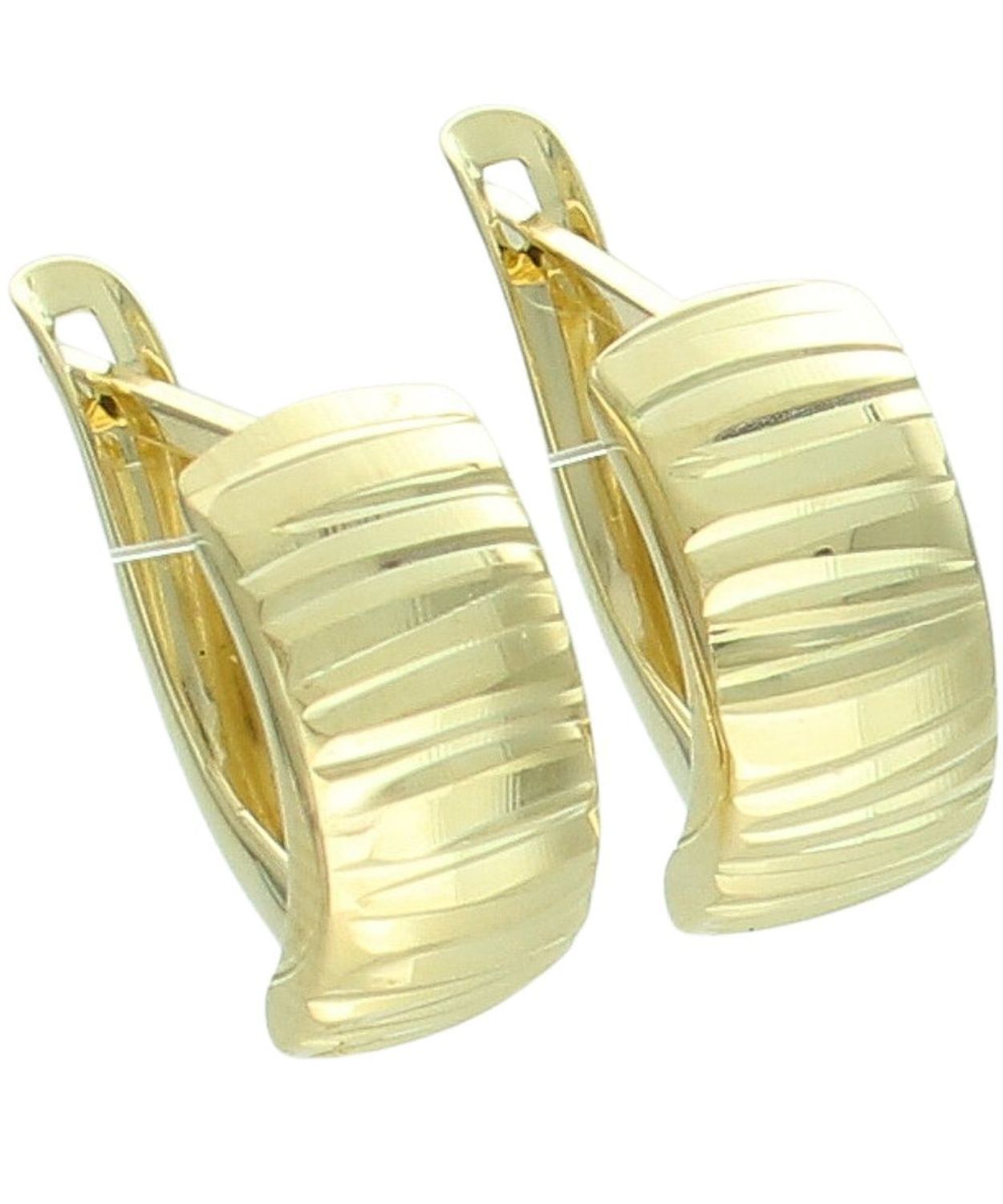 Złote kolczyki damskie 375 zdobione żłobieniem.jpg