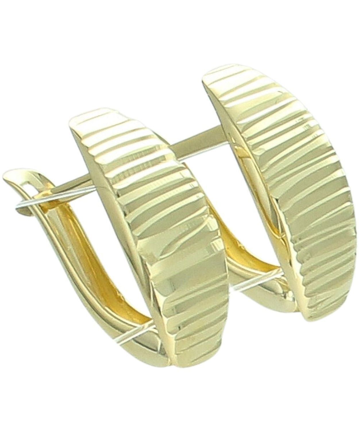 Kolczyki złote łezki zdobione żłobieniem.jpg