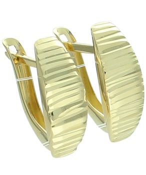 Kolczyki złote łezki zdobione żłobieniem.jpg