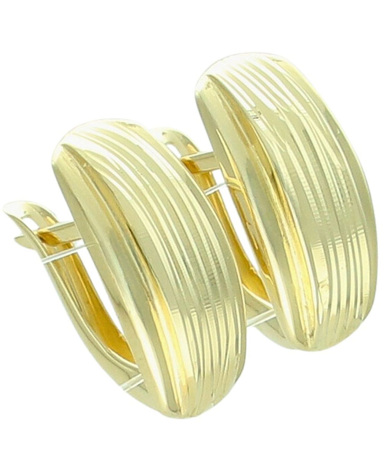 Kolczyki złote 375 łezki zdobione żłobieniem.jpg