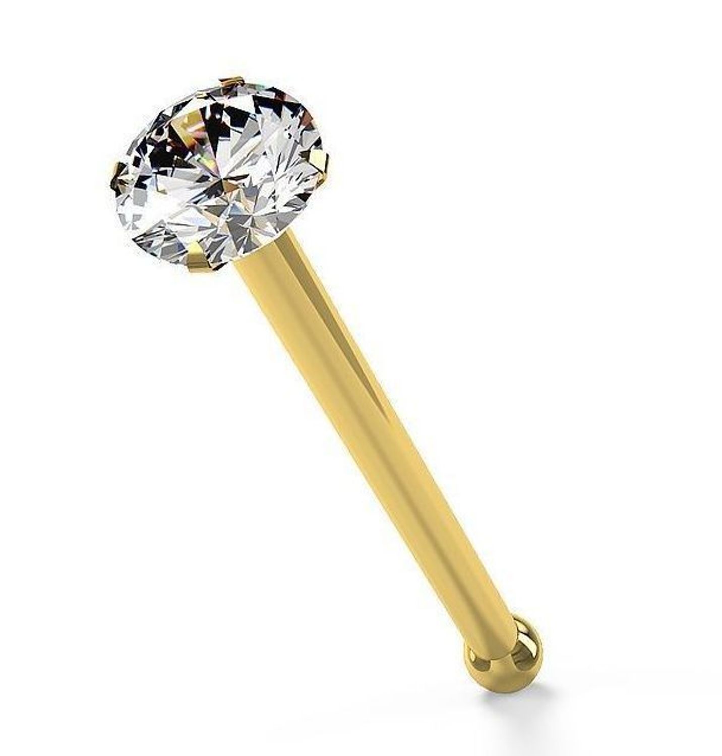 Złoty kolczyk do nosa 585 osadzony diamentem 1,5 mm DIA-KLC-14KND005. Złoty kolczyk do nosa. Kolczyk do nosa z diamentem. ZŁoty kolczyk do nosa z diamentem. Kolczyk złoty próby 585 na prezent..jpg