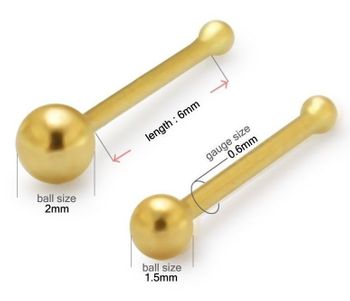 Złoty kolczyk do nosa 585 (14K) typu sztyft z gładką kulką 1,5 mm i długością 6 mm. Elegancki, minimalistyczny i hipoalergiczny – idealny na co dzień.1.jpg