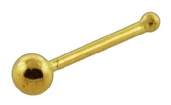Złoty kolczyk do nosa 585 (14K) typu sztyft z gładką kulką 2 mm i długością 6 mm. Elegancki, minimalistyczny i hipoalergiczny – idealny na co dzień2.jpg