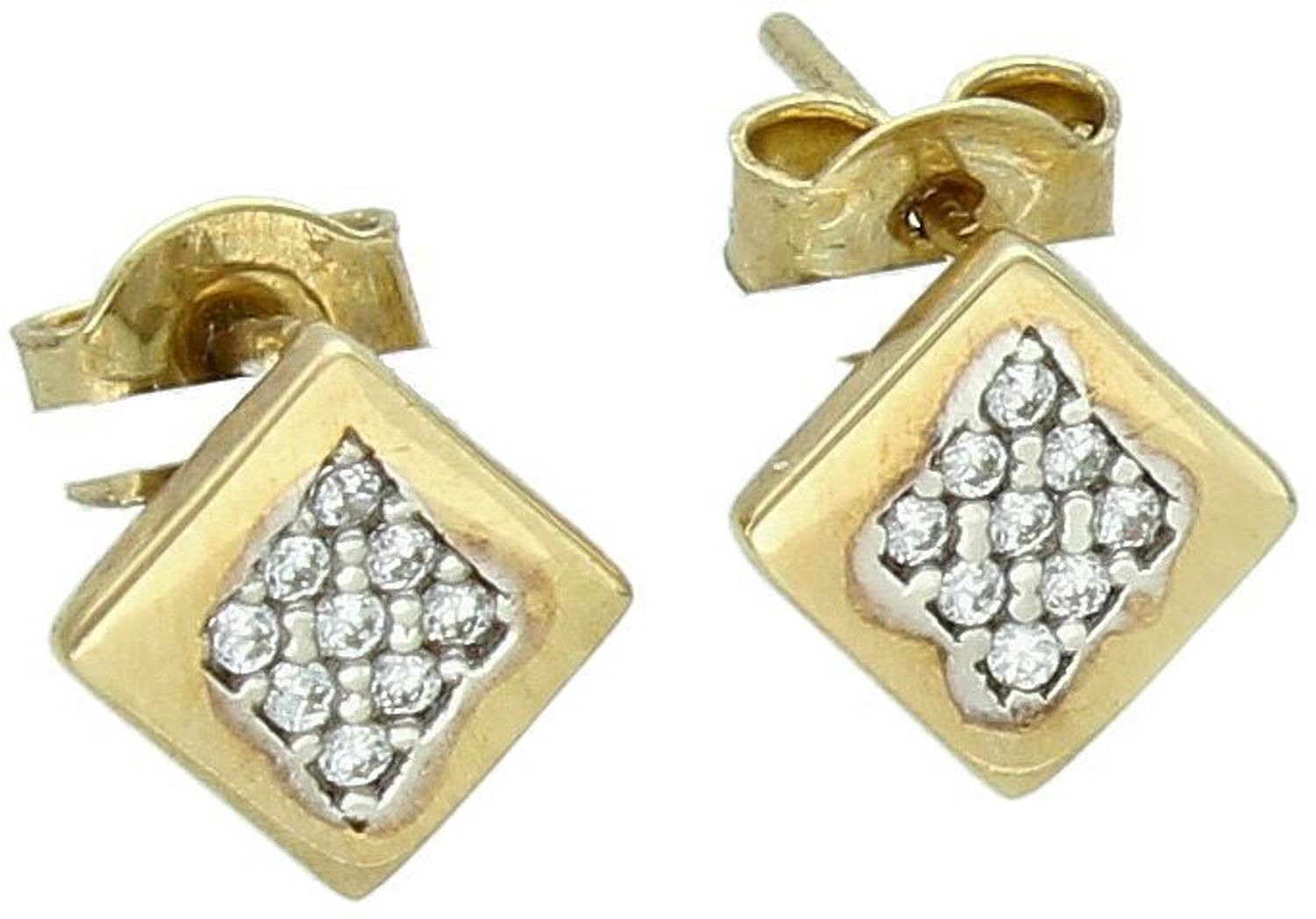 Kolczyki złote kwadraciki w cyrkonie pr 333, DIA-KLC-1586-333.jpg