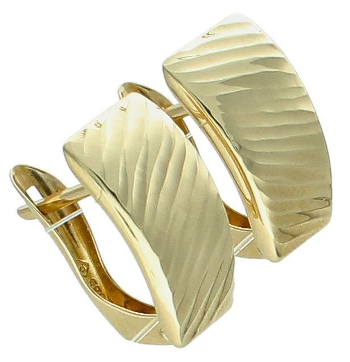 Kolczyki złote zap.ang. blaszki grawerowane próba 585, DIA-KLC-1596-585 Eleganckie złote kolczyki w formie grawerowanych blaszek to klasyczny i stylowy dodatek, 1.jpg