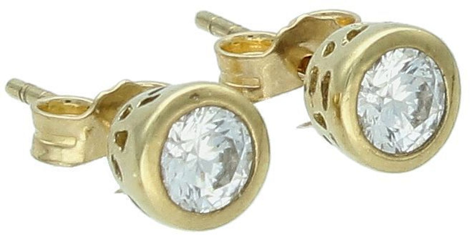 Kolczyki złote z cyrkonią białą pr 333, DIA-KLC-1605-333 Złote kolczyki z białą cyrkonią – subtelny blask i ponadczasowa elegancja. Przedstawiamy wyjątkowe kolczyki wykonane z żółtego złota 1.jpg