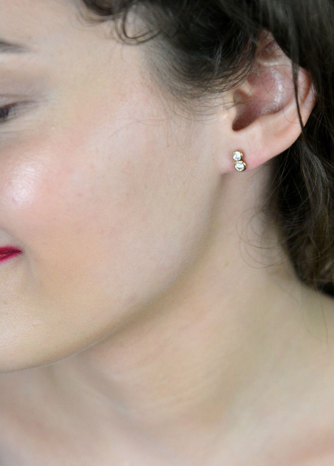 Kolczyki złote dwie cyrkonie pr 333, DIA-KLC-1606-333.jpg