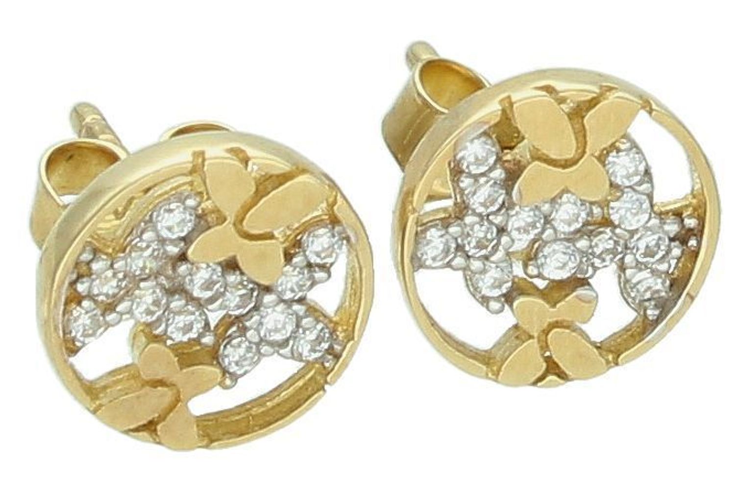 Złote kolczyki przy uchu Motylki próba 333 DIA-KLC-1607-333. Złote kolczyki wykonane z wysokiej jakości złota próby 333. Złote kolczyki są bardzo oryginalne i wygodne w noszeniu.1.jpg