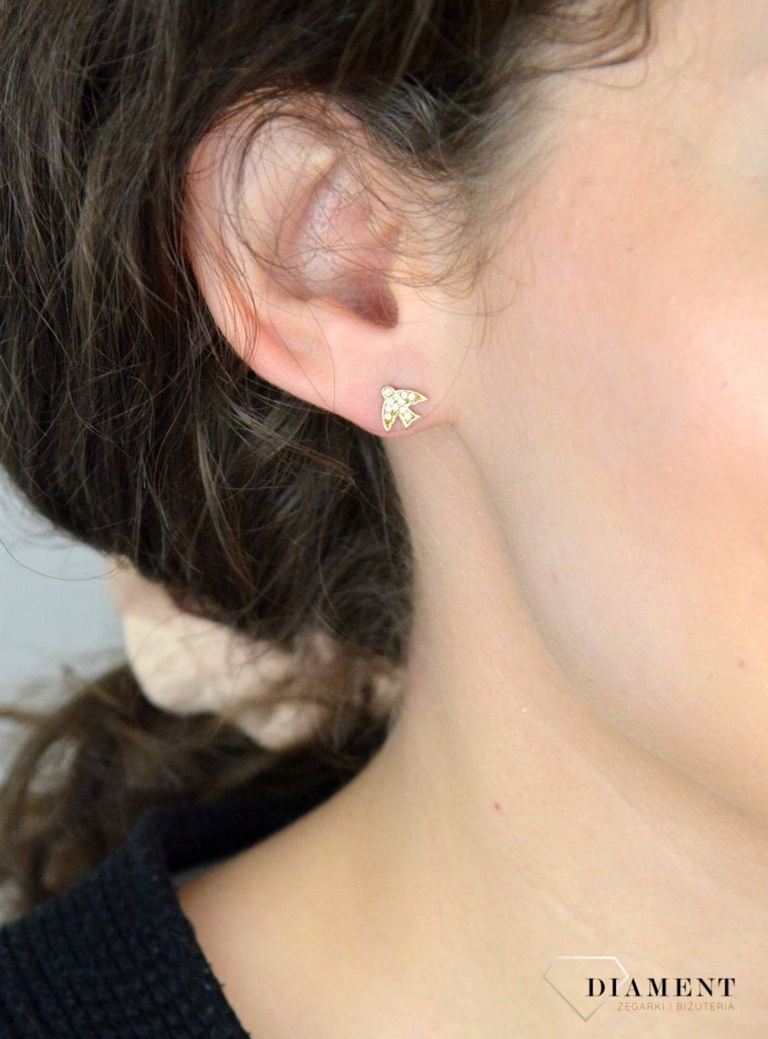 Kolczyki złote jaskółki z cyrkonią pr 333, DIA-KLC-1647-333.jpg