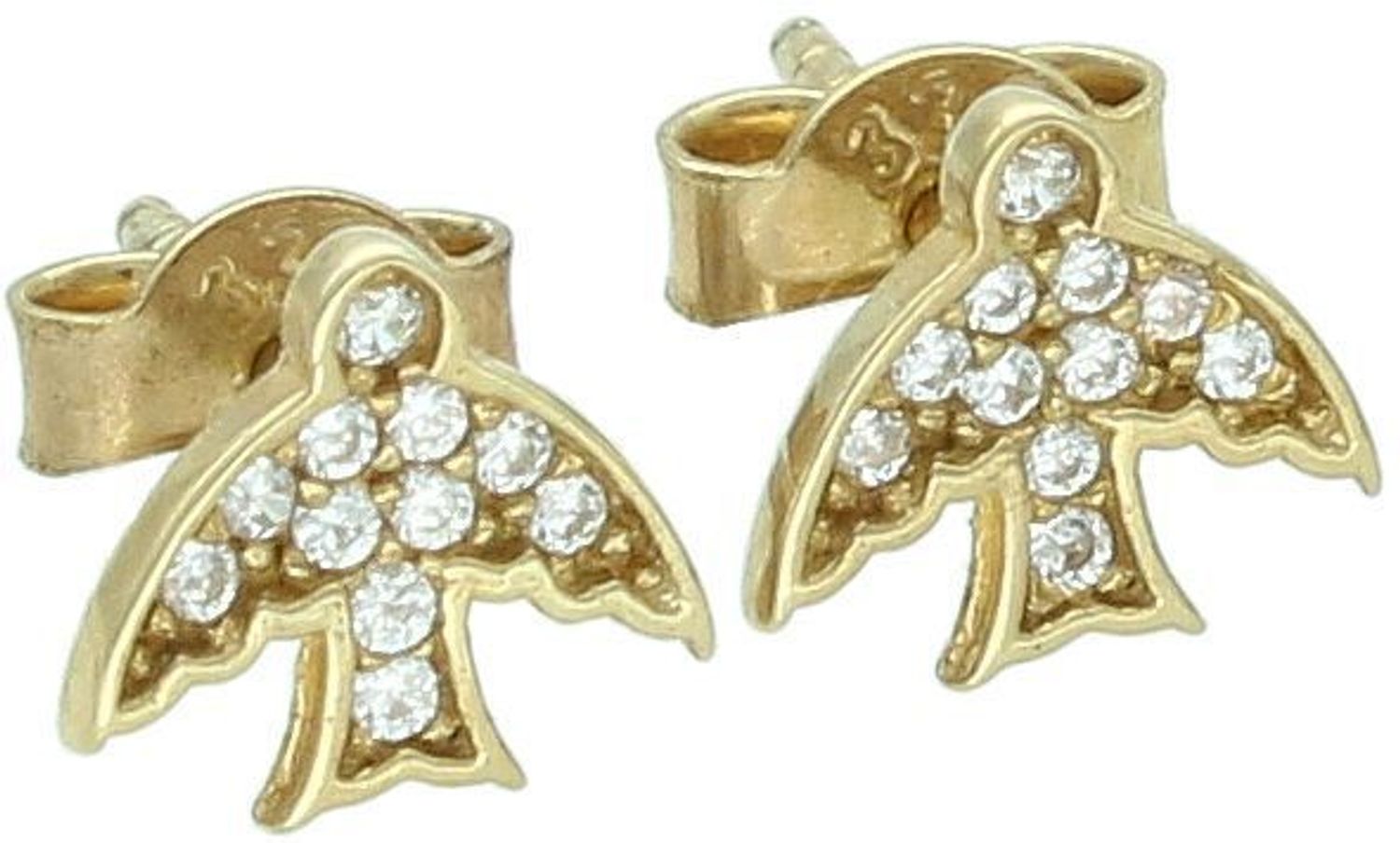 Kolczyki złote jaskółki z cyrkonią pr 333, DIA-KLC-1647-333.jpg