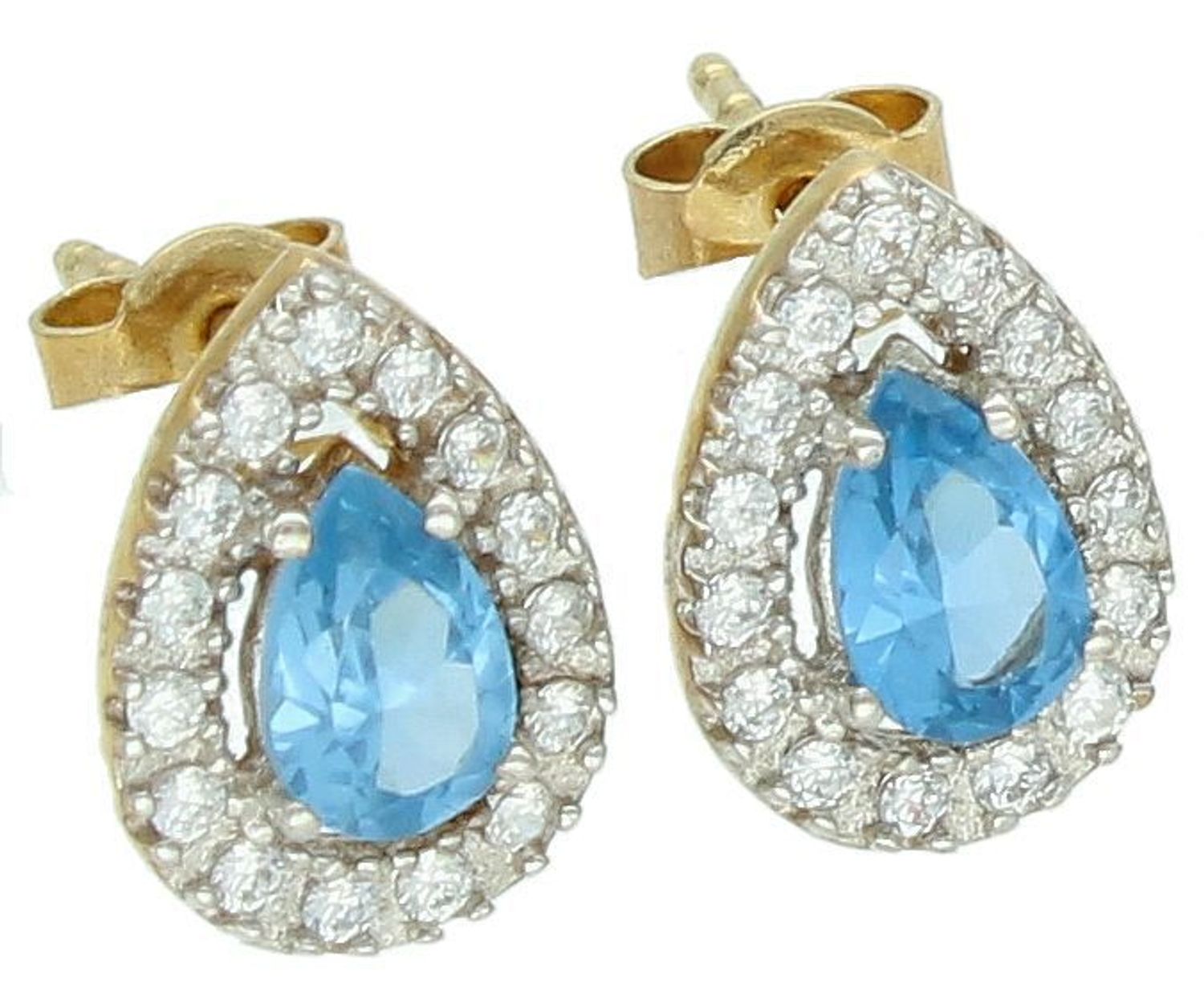 Kolczyki złote łezki z niebieskimi i białymi cyrkoniami pr 333, DIA-KLC-1654-333 Au.jpg