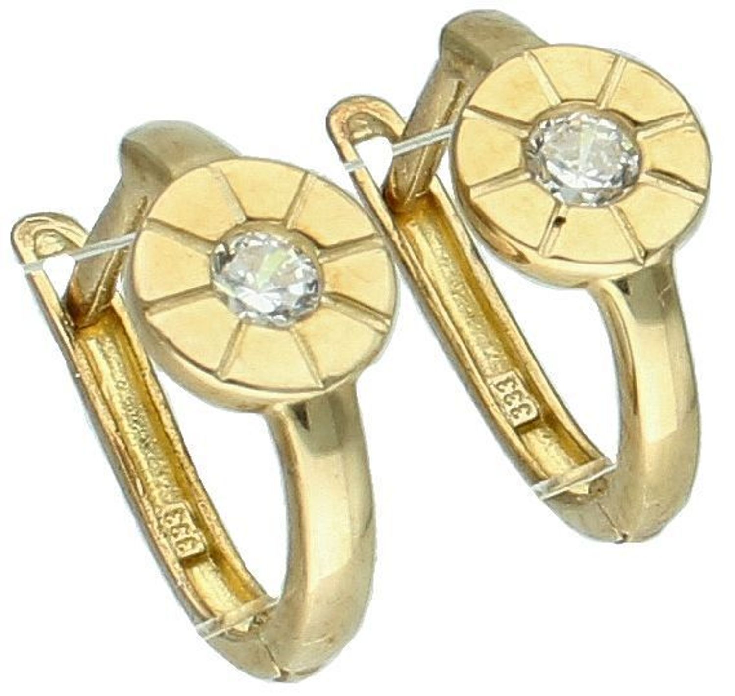 Kolczyki zap.ang. kółeczko z cyrkonią pr 333, DIA-KLC-1671-333 Złote kolczyki kółeczka z cyrkonią – subtelna klasyka. Eleganckie i delikatne kolczyki wykonane ze złota próby 333.1.jpg