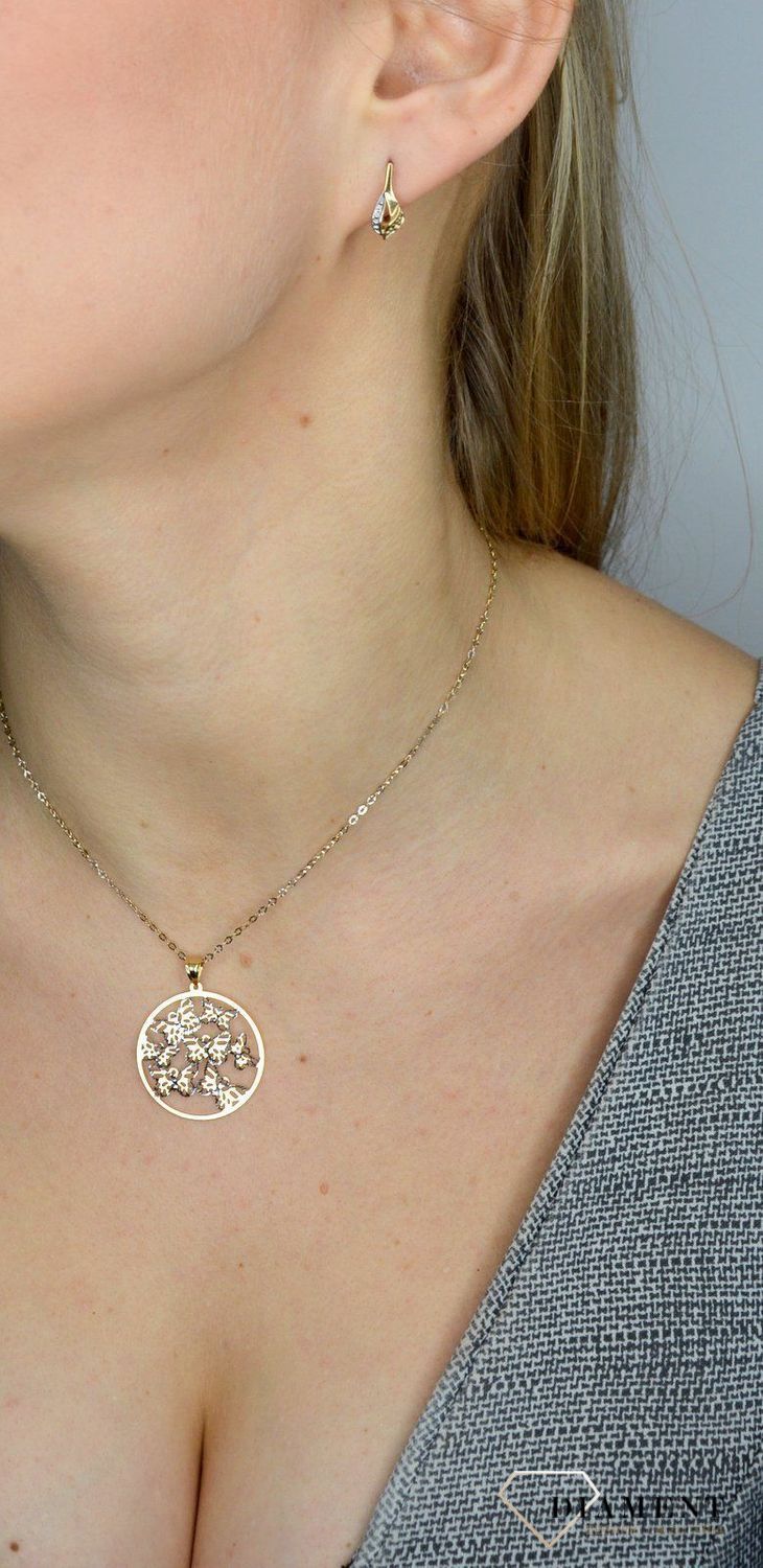 Złote kolczyki 333 delikatność cyrkonii DIA-KLC-1672-333 💎.jpg