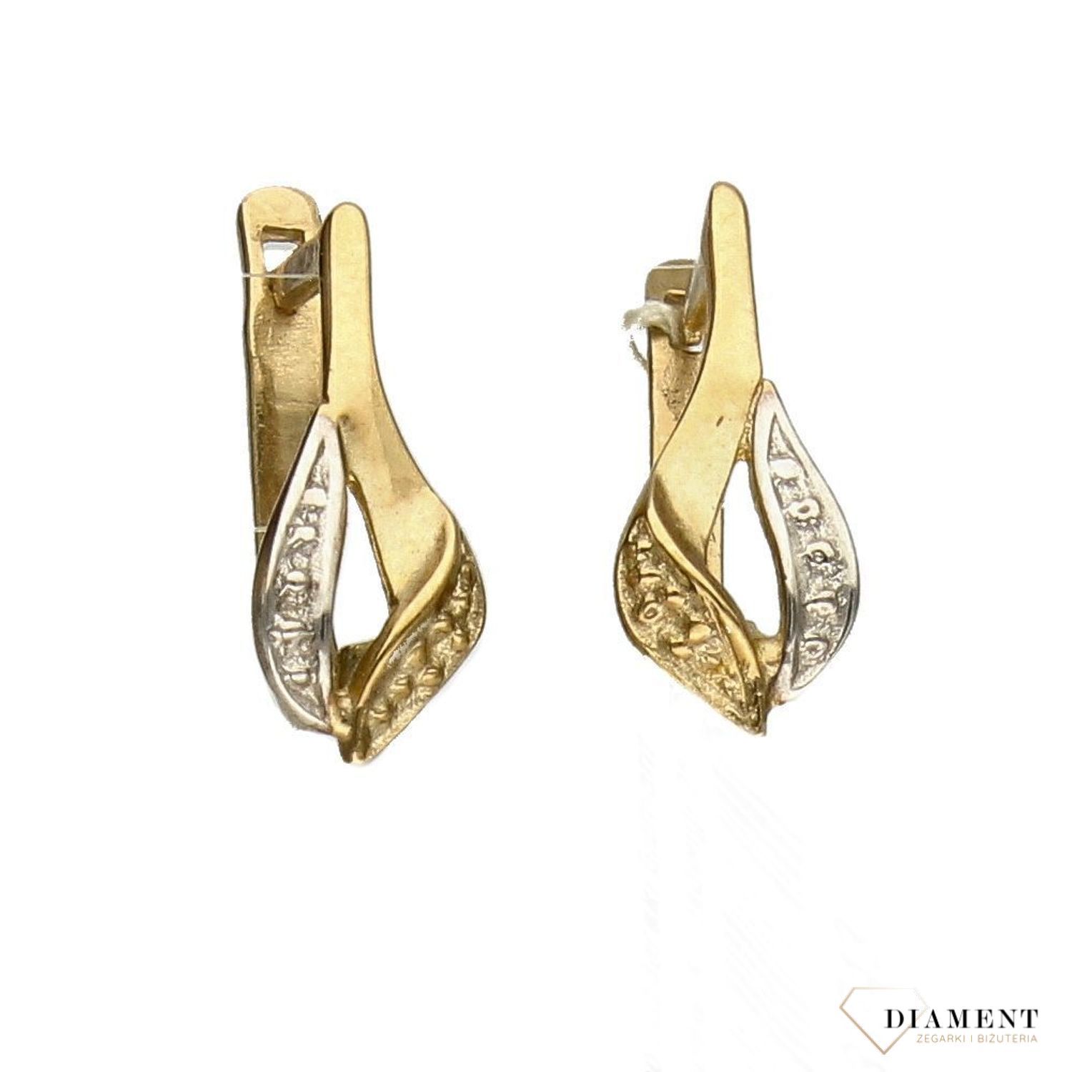 Złote kolczyki 333 delikatność cyrkonii DIA-KLC-1672-333 💎.jpg