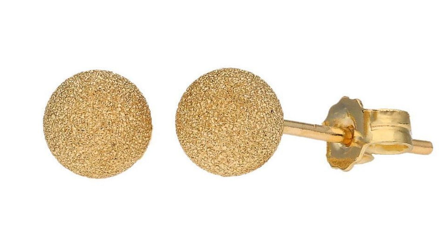 Złote kolczyki piaskowane kulki wkrętki 6 mm DIA-KLC-1684-333 złoto próba 333.  Złote kolczyki kulki 6 mm zostały wykonane z najwyższej jakości złota próby 333.jpg