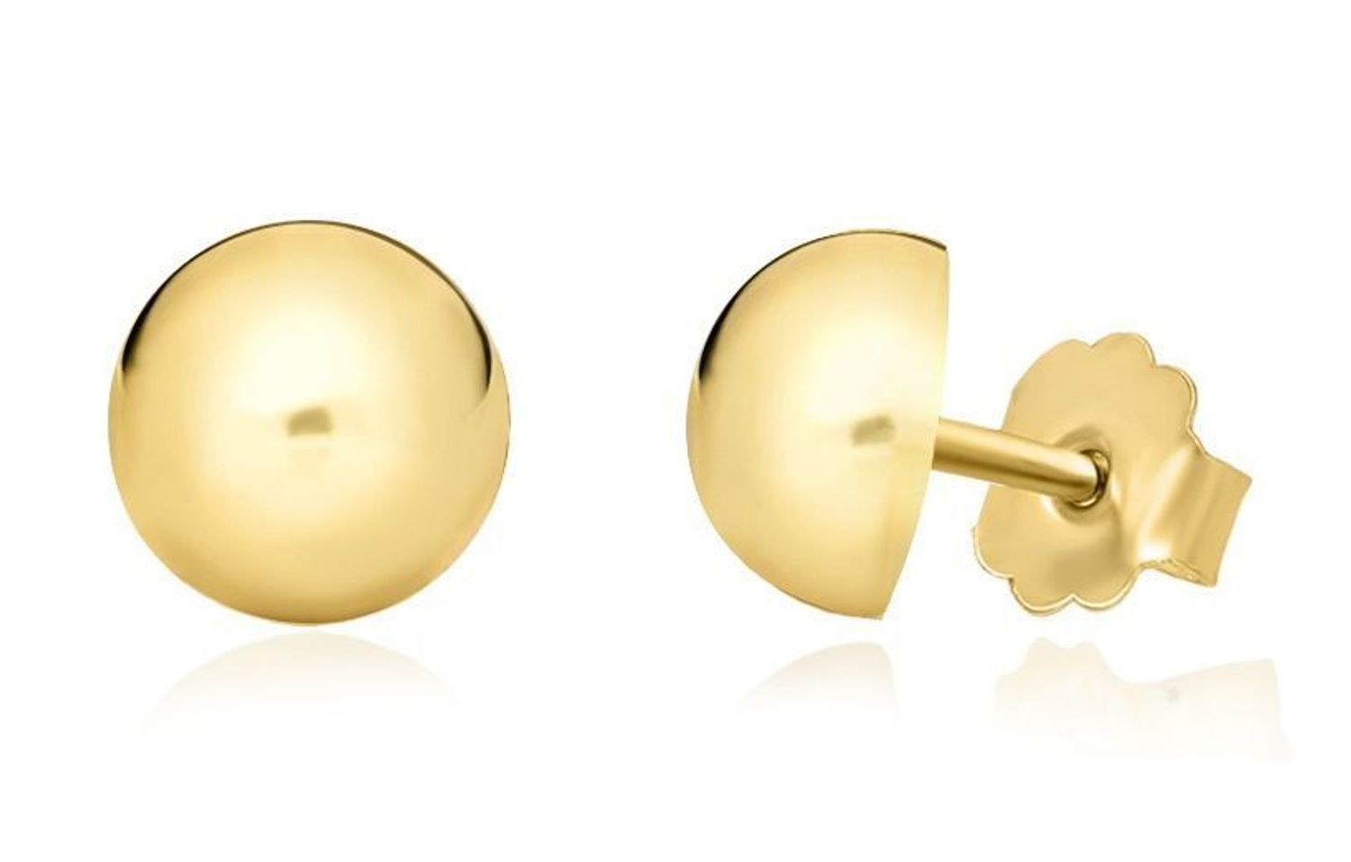 Złote kolczyki gładkie półkulki 8 mm DIA-KLC-1687-585. Złote kolczyki wykonane z wysokiej jakości 14-karatowego żółtego złota, p.jpg