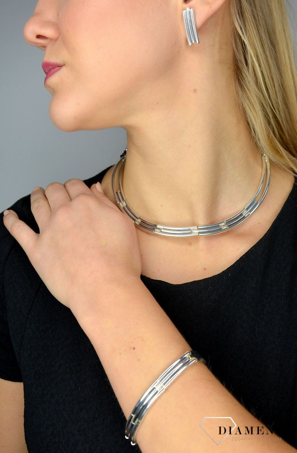 Srebrne kolczyki 585 połączone patyczki DIA-KLC-1716-925.jpg