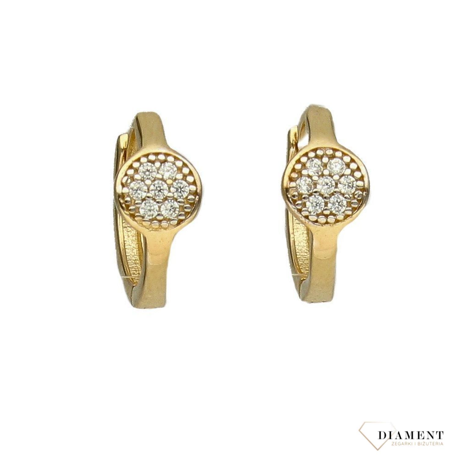 Złote kolczyki kółka z cyrkoniami DIA-KLC-1741-585.jpg