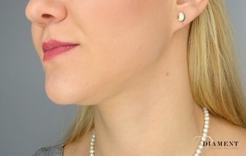 Złote kolczyki Diament 585 z opalem na sztyft to piękne kolczyki z owalnym opalem ✓ Kolczyki złote w Sklepie z Biżuterią zegarki-diament.pl✓ kolczyki z opalem (4).JPG