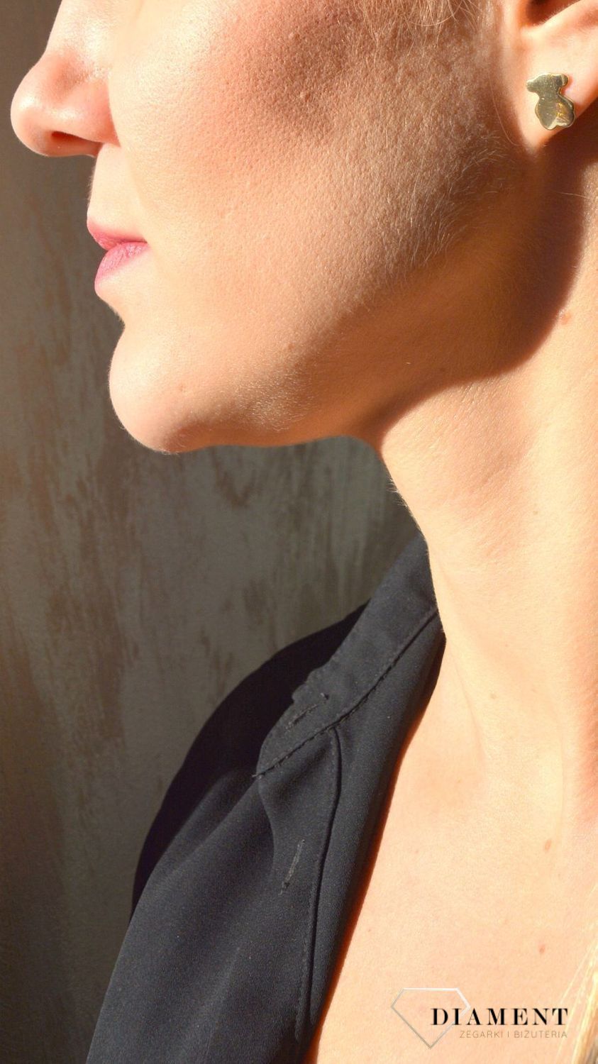 Złote kolczyki wkrętki 585 misie Tousy DIA-KLC-1744-585.jpg