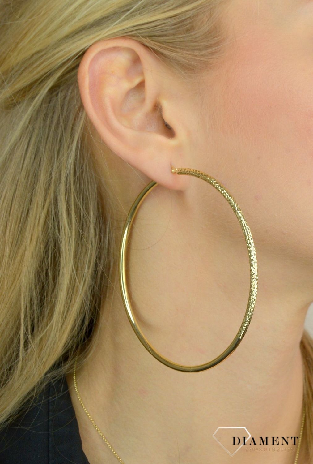 Duże złote kolczyki 585 koła 8 cm DIA-KLC-1750-585.jpg