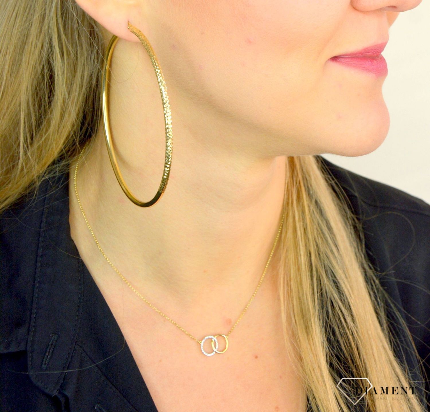 Duże złote kolczyki 585 koła 8 cm DIA-KLC-1750-585.jpg