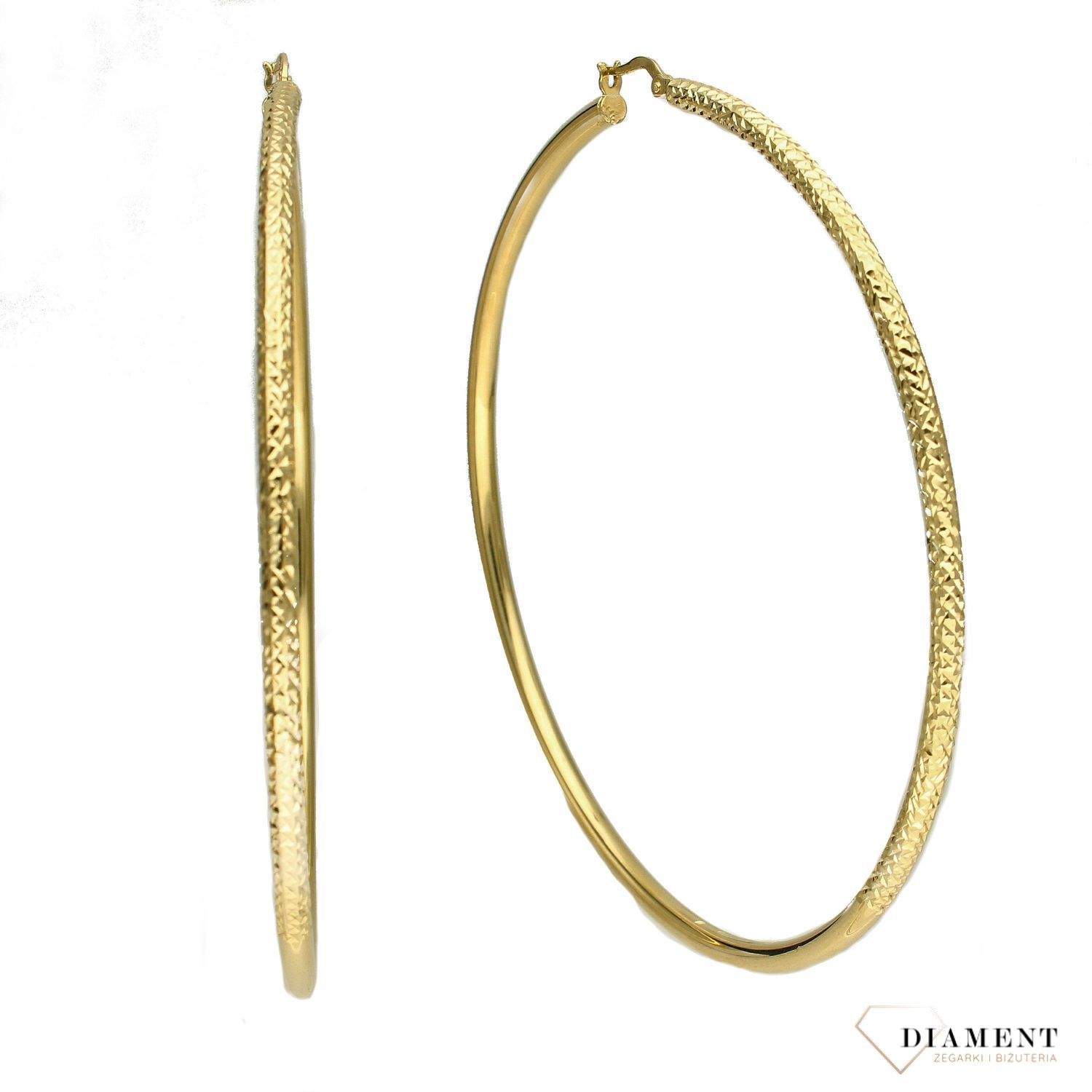 Duże złote kolczyki 585 koła 8 cm DIA-KLC-1750-585.jpg