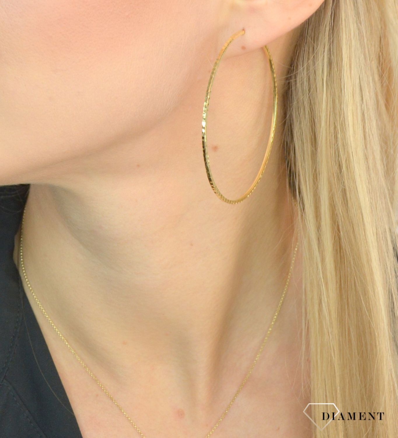 Duże złote kolczyki koła grawerowane 585 6,5 cm DIA-KLC-1751-585.jpg