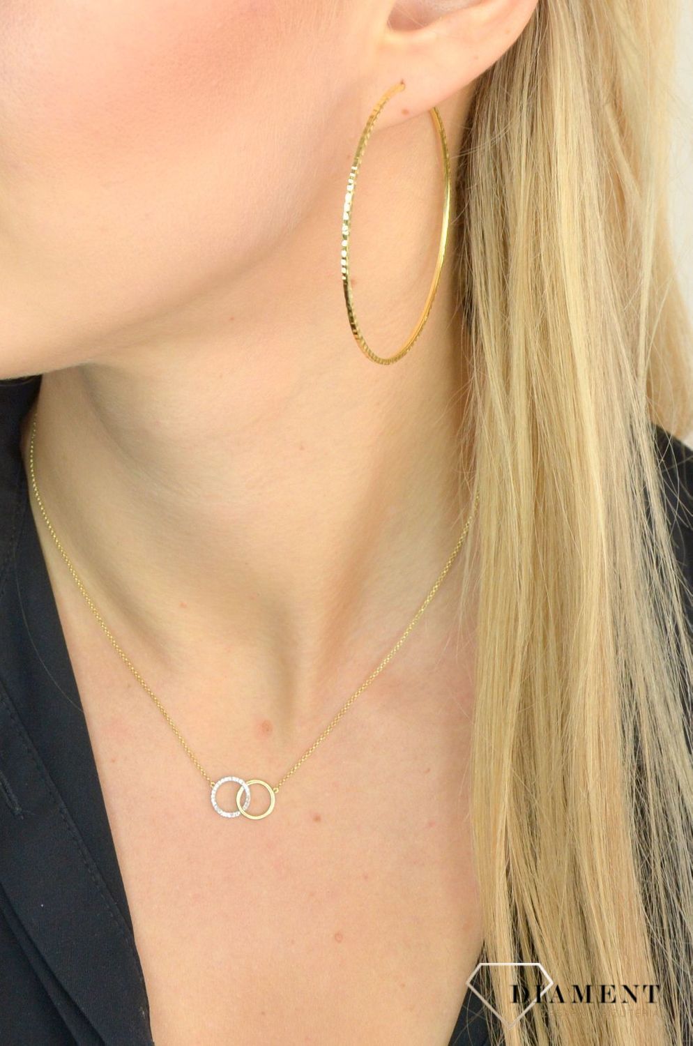 Duże złote kolczyki koła grawerowane 585 6,5 cm DIA-KLC-1751-585.jpg