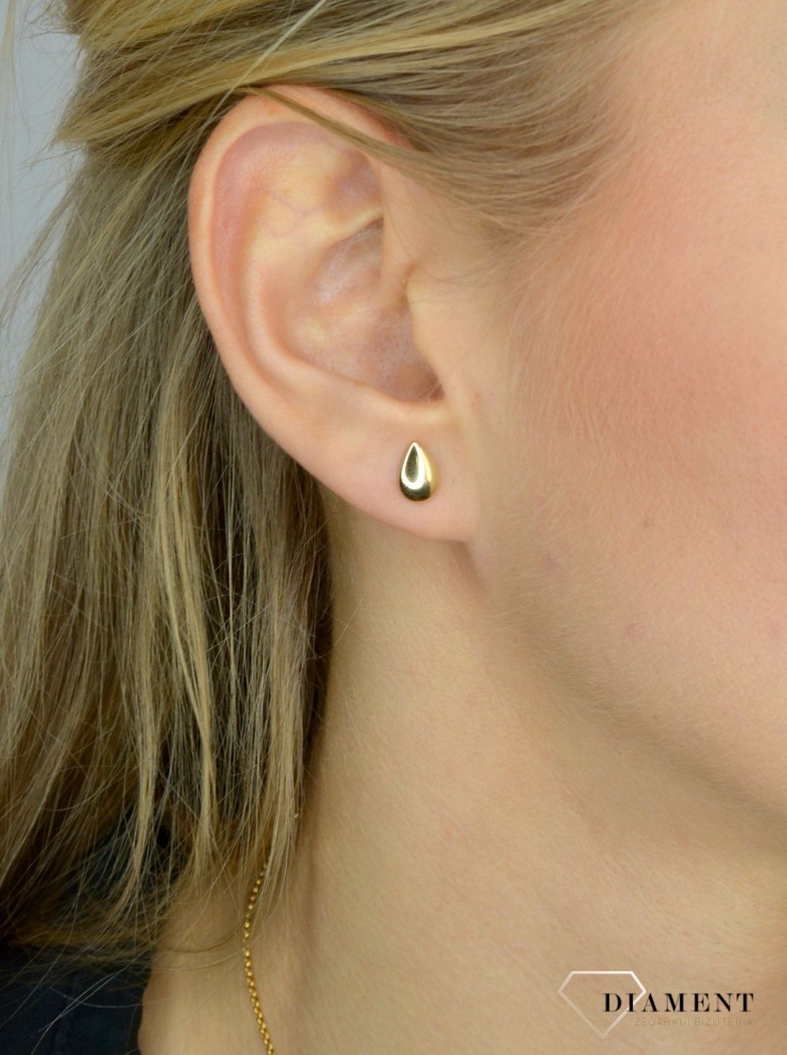 Złote kolczyki 585 gładkie łezki DIA-KLC-1754-585.jpg