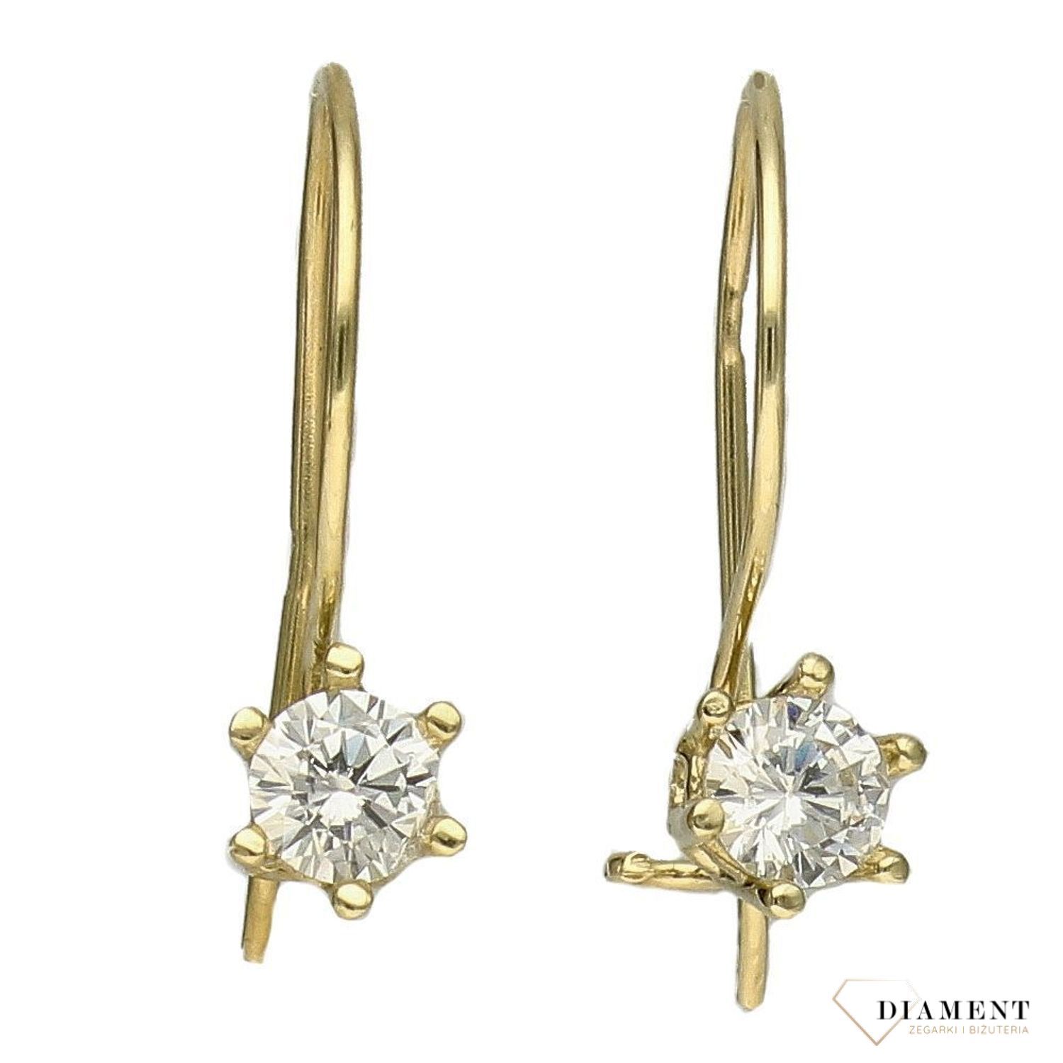 Złote kolczyki 375 wiszące cyrkonie DIA-KLC-18K35-DCE0006-Y-CZ-375.jpg