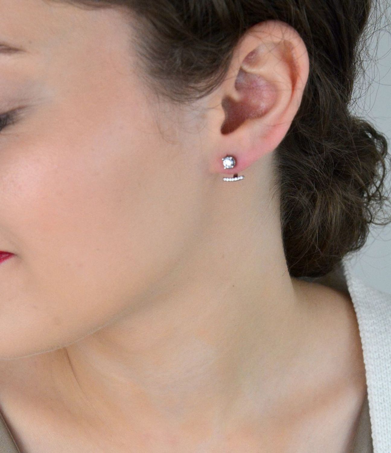 Srebrne kolczyki nowoczesne z cyrkonią DIA-KLC-2003-925 – srebro 925, 2 w 1.jpg