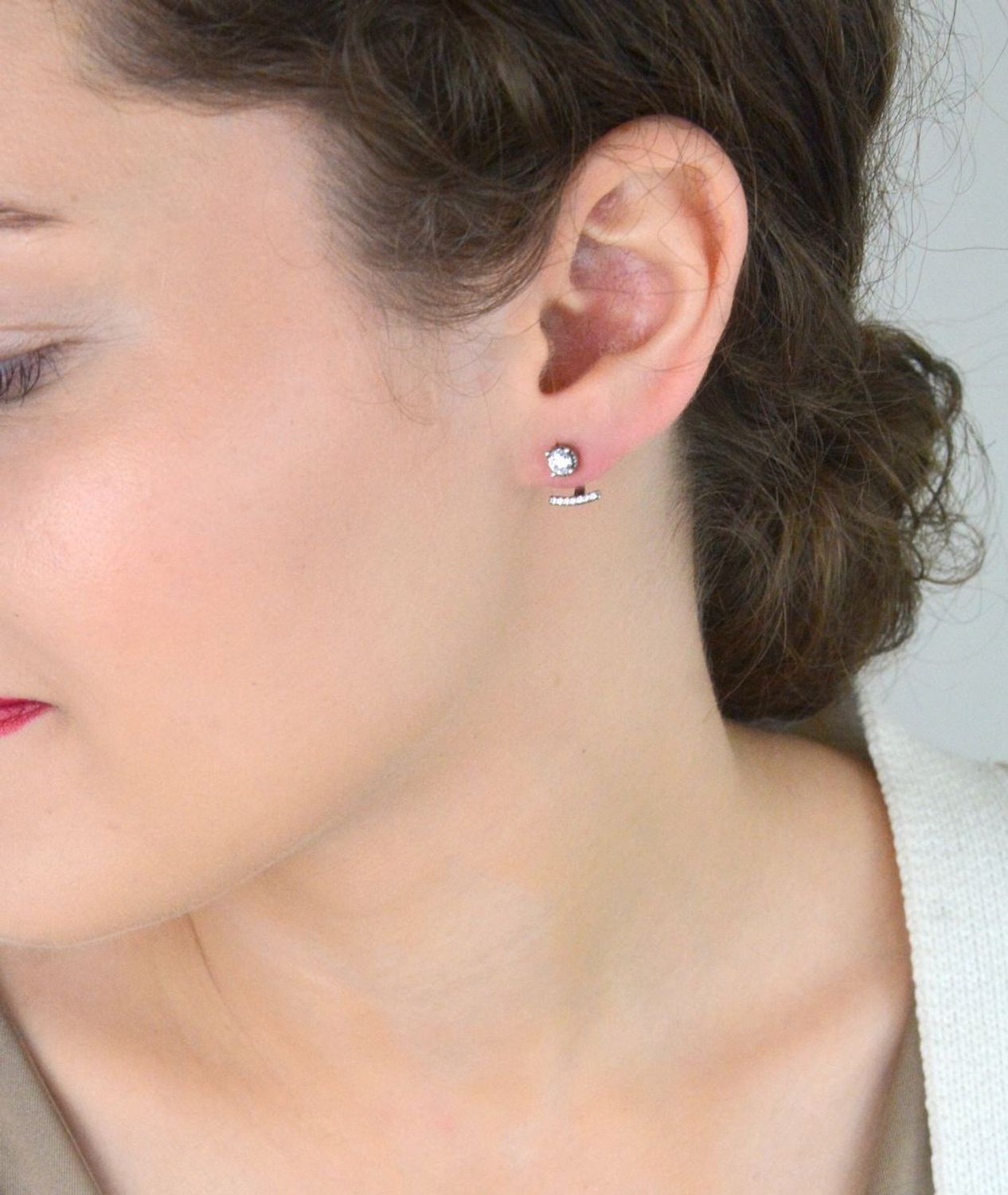 Srebrne kolczyki nowoczesne z cyrkonią DIA-KLC-2003-925 – srebro 925, 2 w 1.jpg